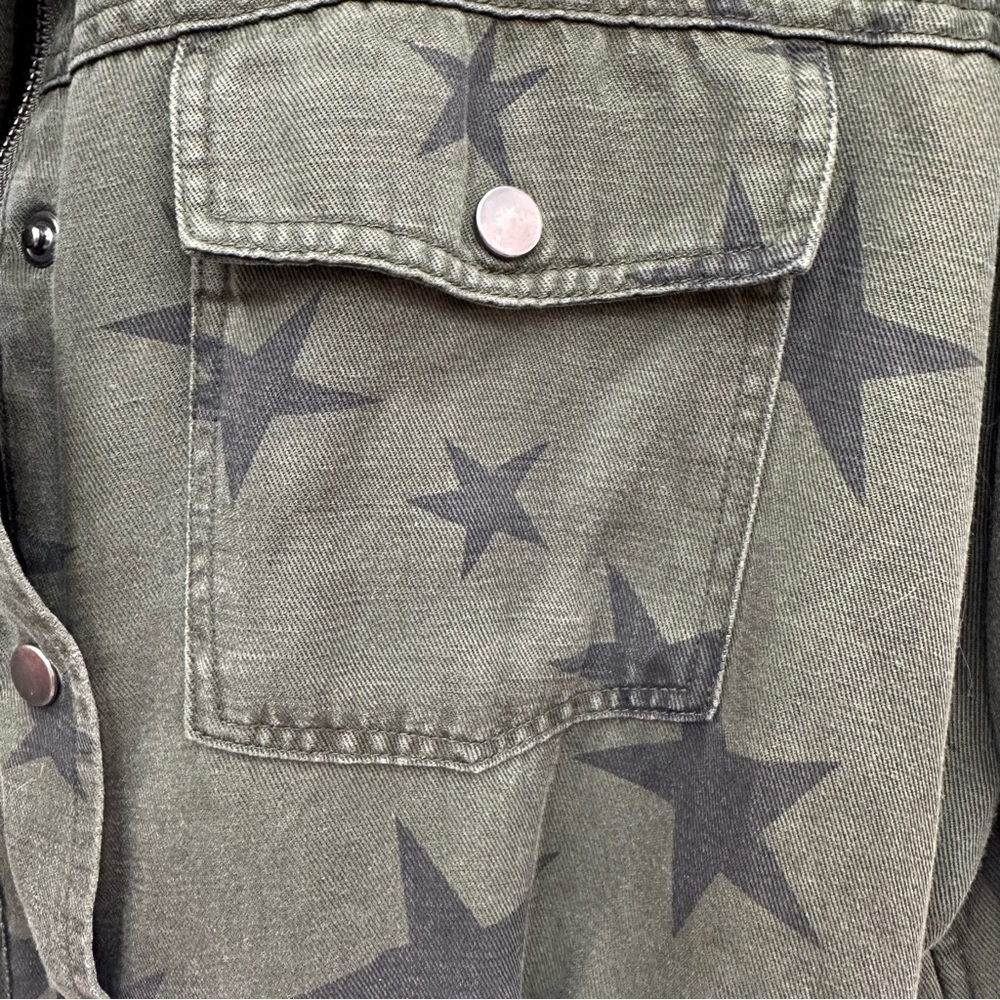 Rails Collins Jacket Sage With Black Stars Linen … - image 4